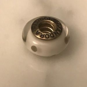 White and gray pandora charm